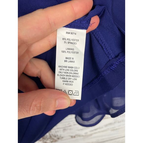 Laurie Felt Knit Top Woven Bell sleeves Sheer BLUE XXS Stretch Fairy Witchy - Picture 6 of 10